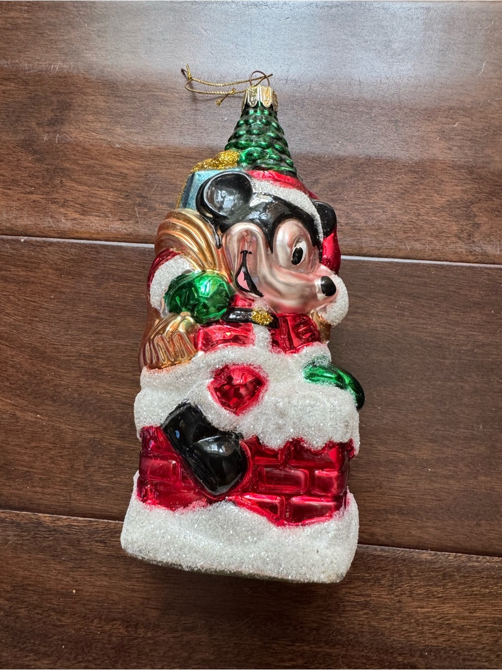 Disney Mickey Mouse Glitter Holiday Ornament in Red, Green, Gold, Black, White